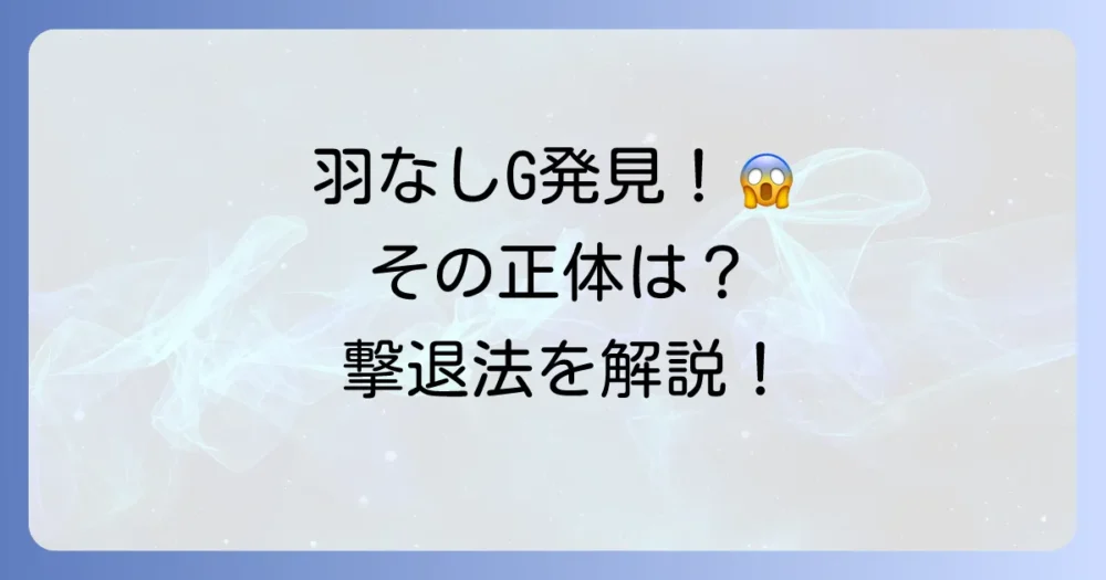 羽のないゴキブリを見つけたら?効果的な駆除方法
