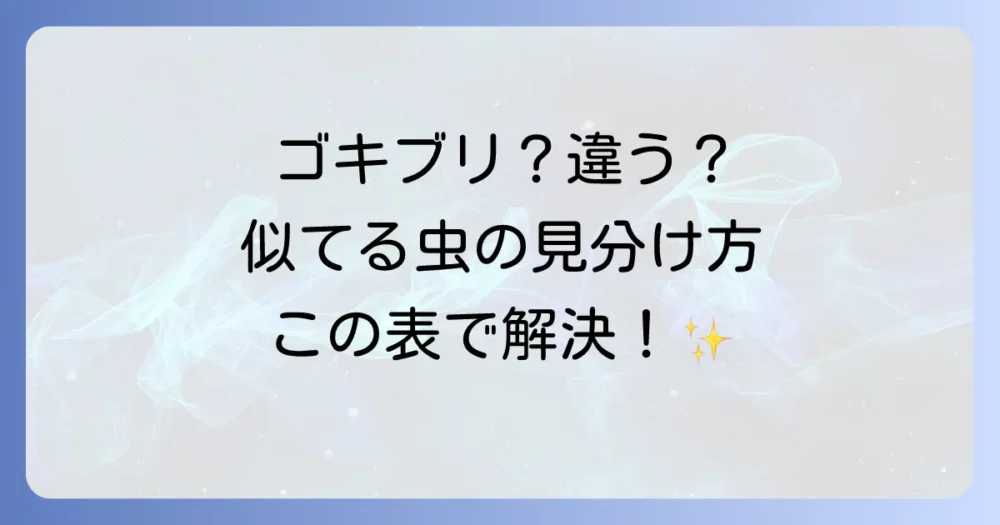一目でわかる!ゴキブリと似た虫の見分け方比較表