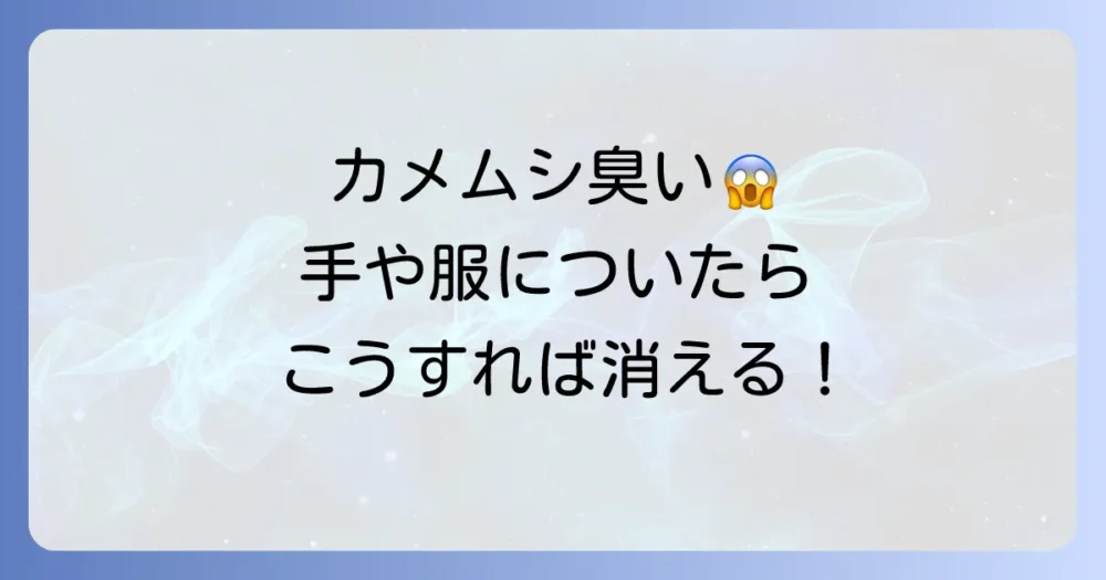 もし臭いがついてしまったら?カメムシの悪臭撃退法