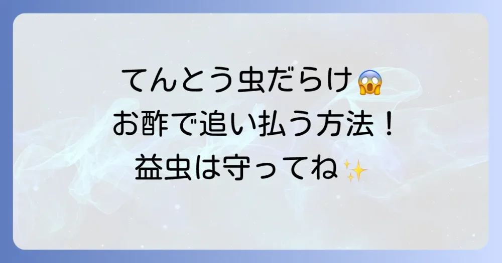 【検証】てんとう虫の駆除に酢は効果ある？作り方から益虫・害虫の見分け方まで解説