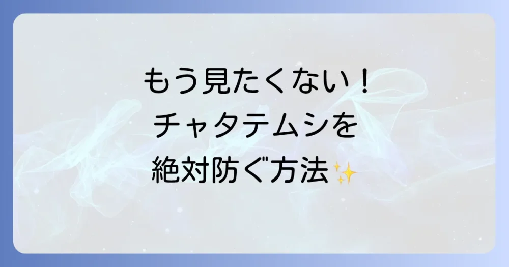 もう見たくない！チャタテムシを二度と発生させない完璧な予防策
