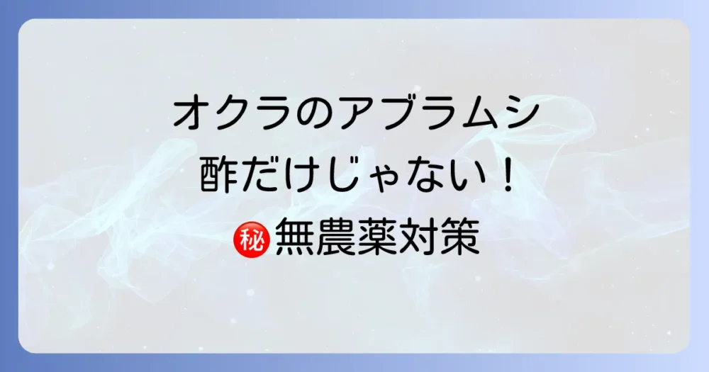酢だけじゃない!オクラのアブラムシに効く無農薬対策