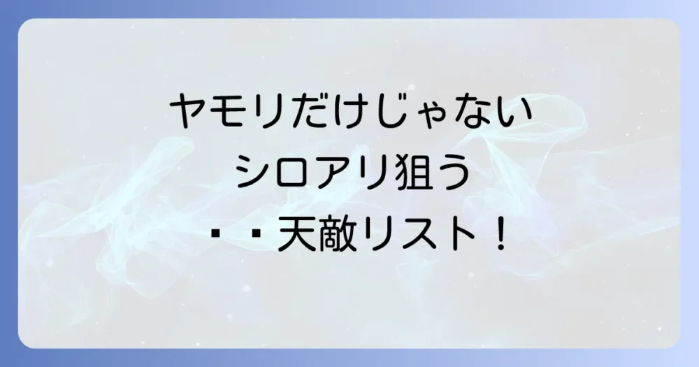 ヤモリだけじゃない！シロアリを狙う意外な天敵たち