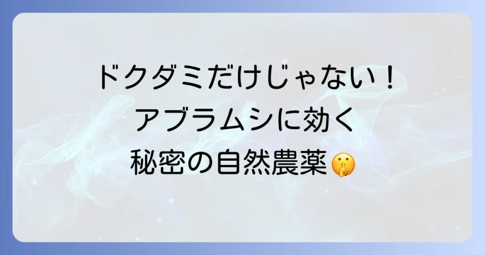 ドクダミだけじゃない!アブラムシに効果的な自然農薬