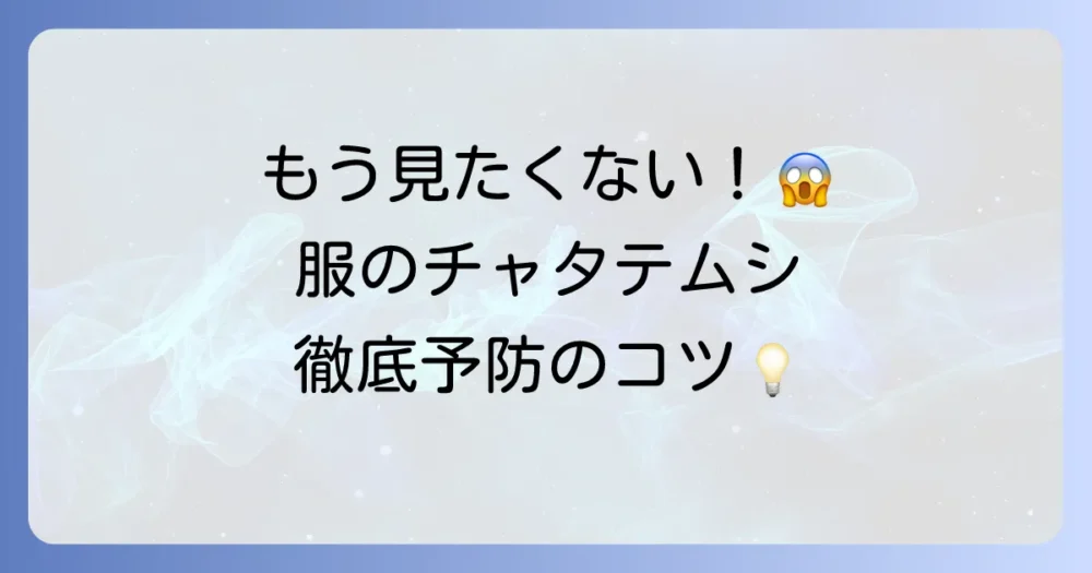 二度と見たくない！チャタテムシを服に寄せ付けない徹底予防策