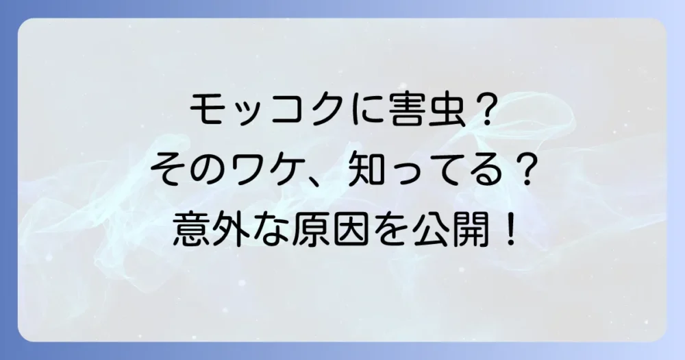 なぜ?モッコクに害虫が発生する原因