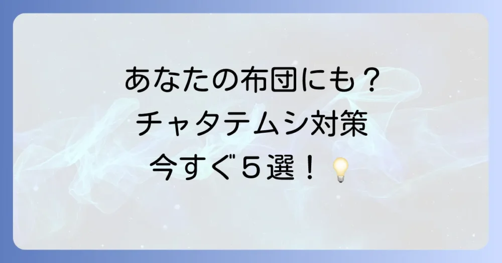 【布団のチャタテムシ対策】今すぐできる駆除方法5選
