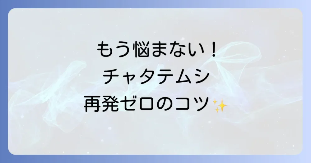 もう悩まない!チャタテムシを二度と発生させないための予防策