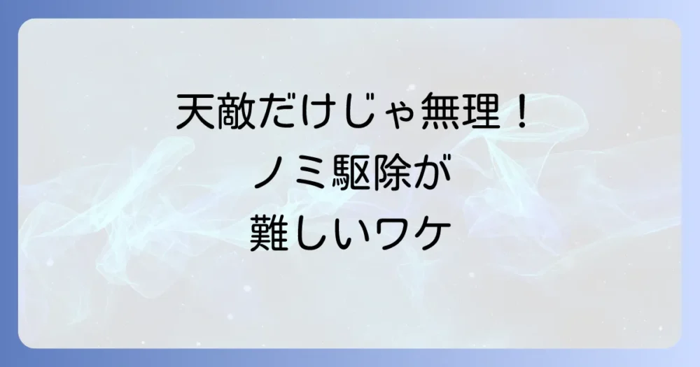 なぜノミの天敵に頼った駆除は難しいのか