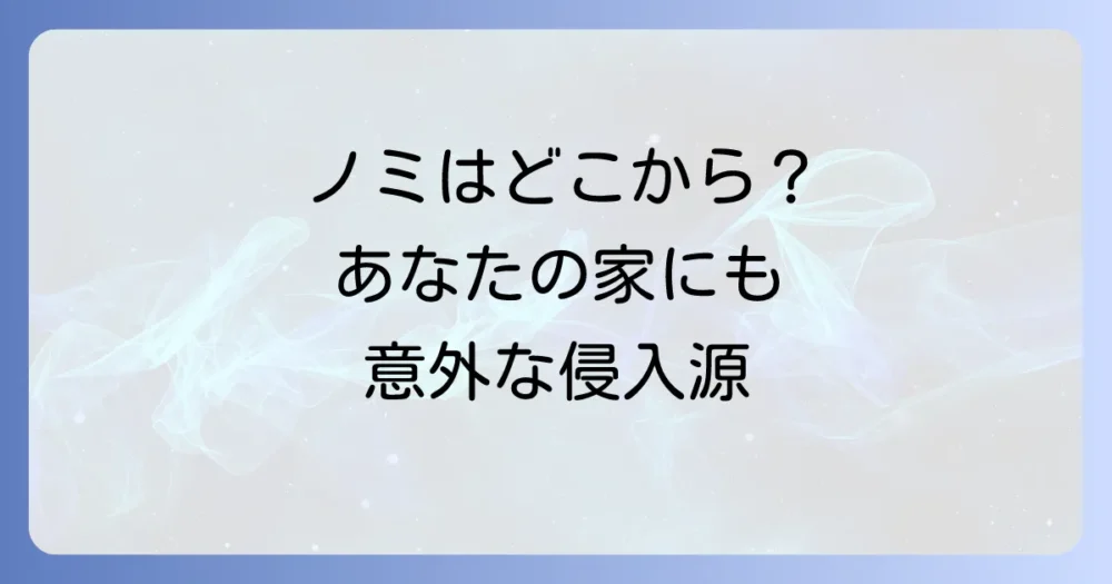 そもそもノミはどこから来る？主な発生源と侵入経路