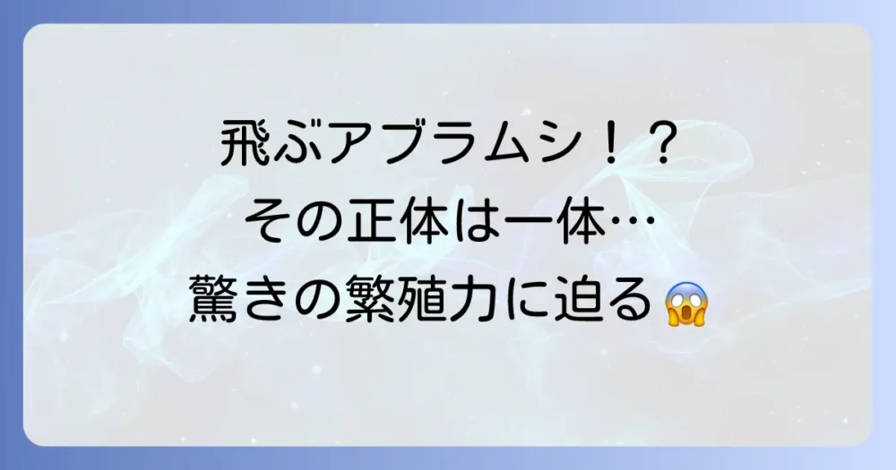 なぜ飛ぶの?羽の生えたアブラムシ(有翅アブラムシ)の正体
