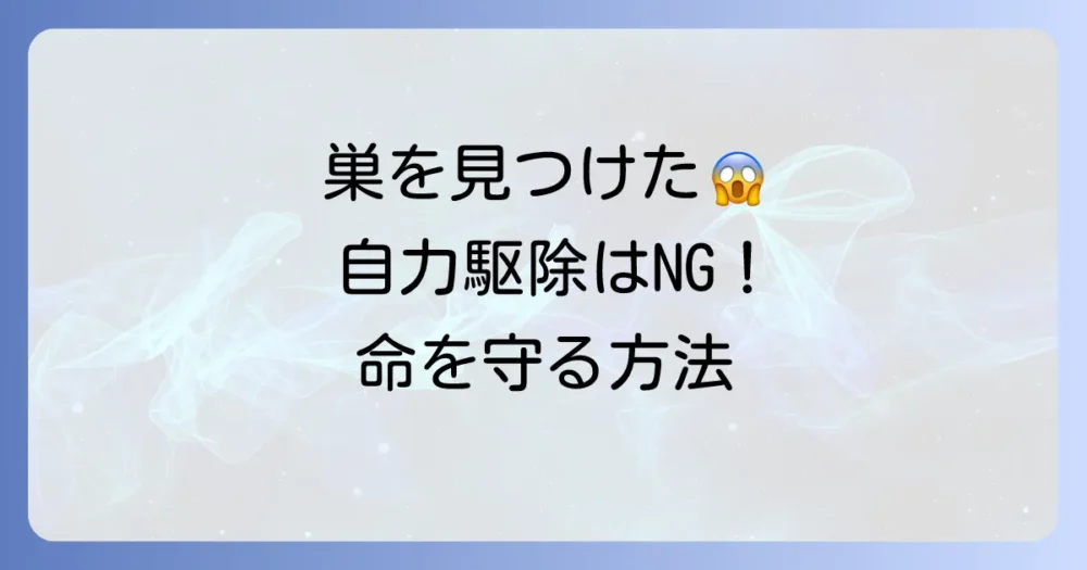 もしスズメバチの巣を見つけたら?安全な駆除方法