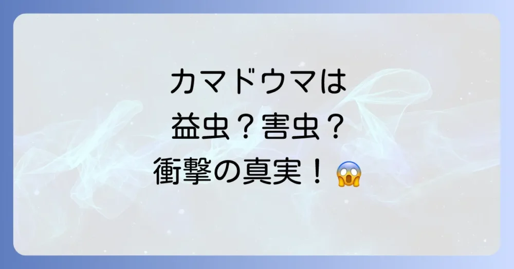 結論:カマドウマは益虫?それとも害虫?
