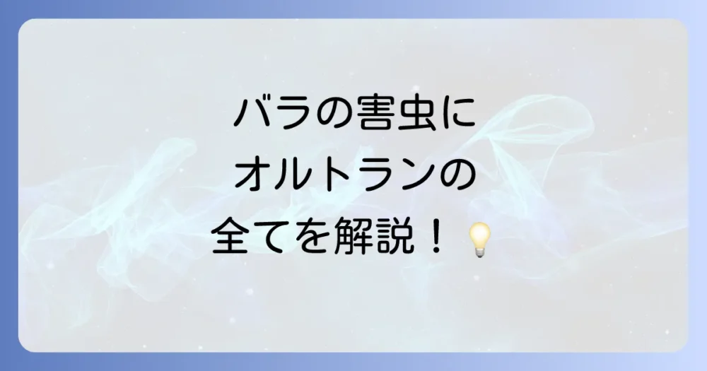 【完全ガイド】バラへのオルトランの効果的な使い方