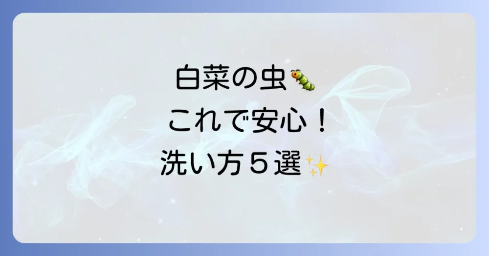 【実践】白菜の虫をきれいに取り除く！効果的な洗い方5選