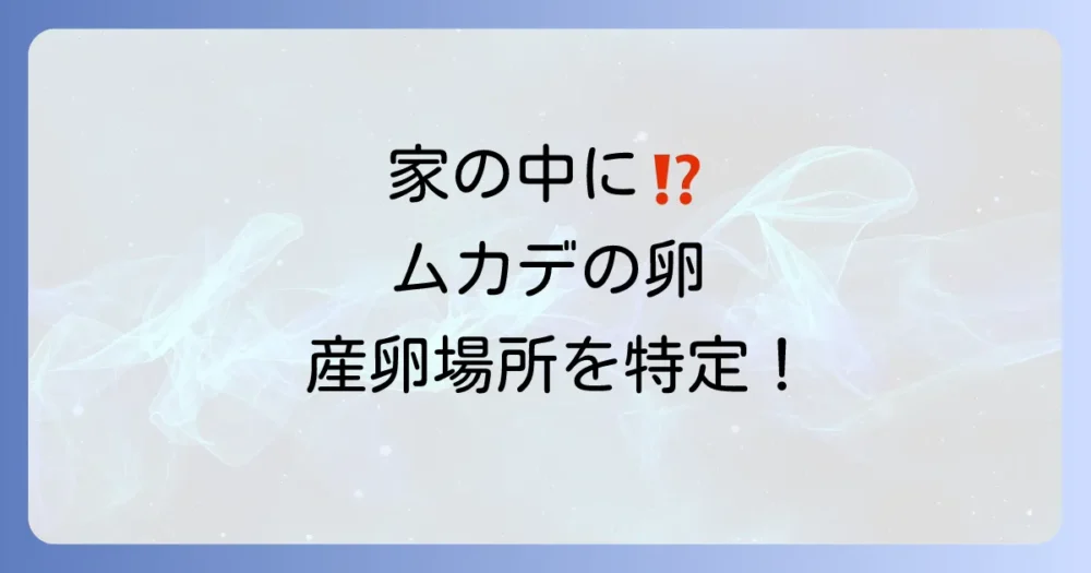ムカデはどこに卵を産む?主な産卵場所
