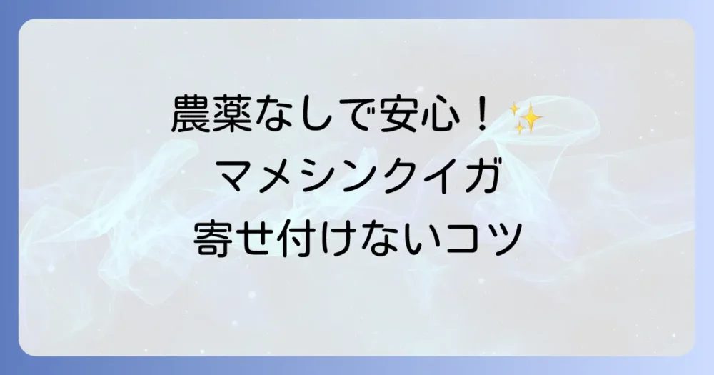 【最重要】農薬を使わない!マメシンクイガの予防策