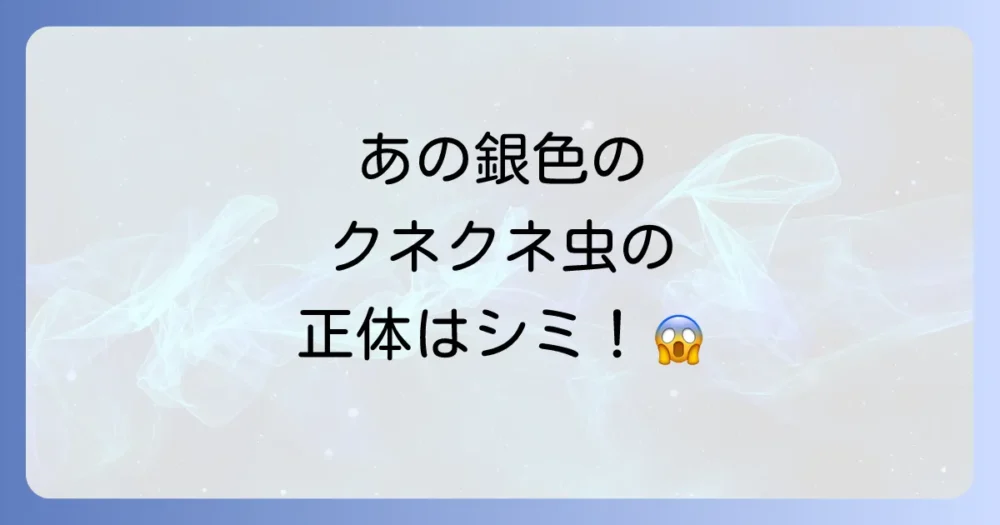 そもそも紙魚(シミ)とはどんな虫?