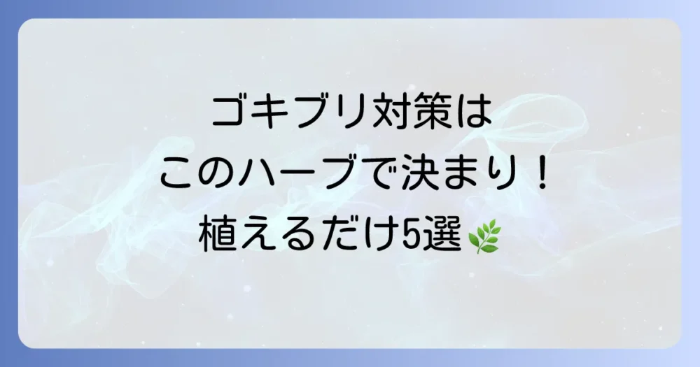 ゴキブリ対策におすすめのハーブ5選