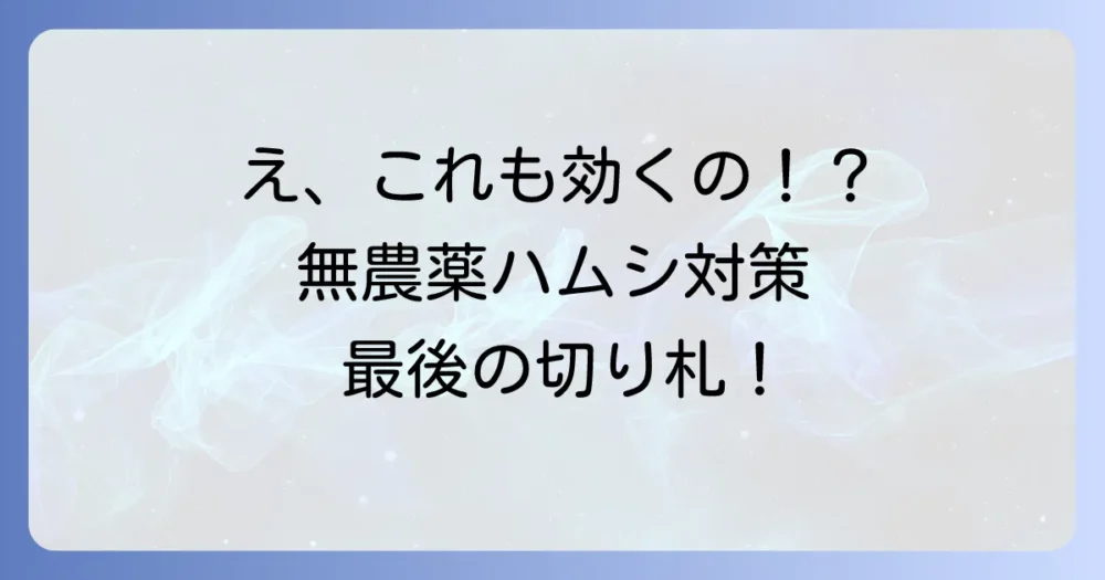 まだある!無農薬で試せるその他のハムシ対策