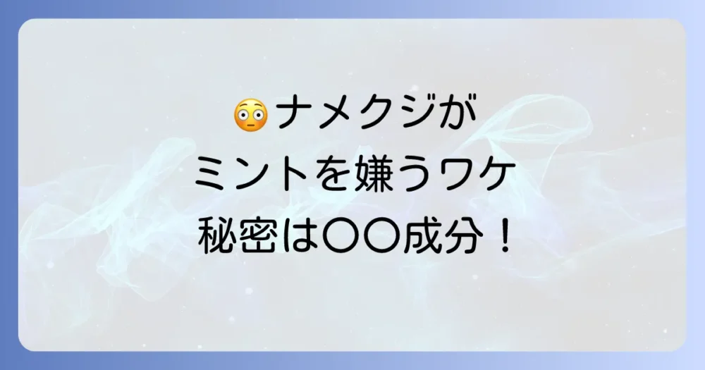 結論:ナメクジはミントの香りが大嫌い!