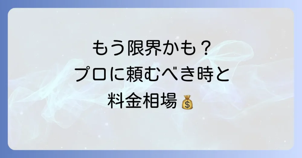 自分での駆除は限界?専門業者に依頼するケースと料金相場