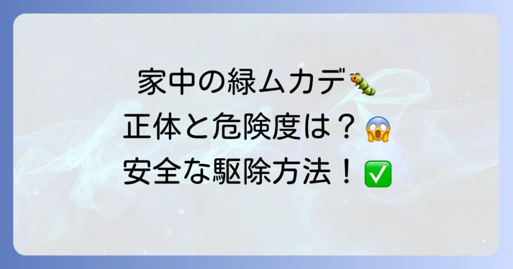 家の中で緑の小さいムカデを見つけた時の駆除方法