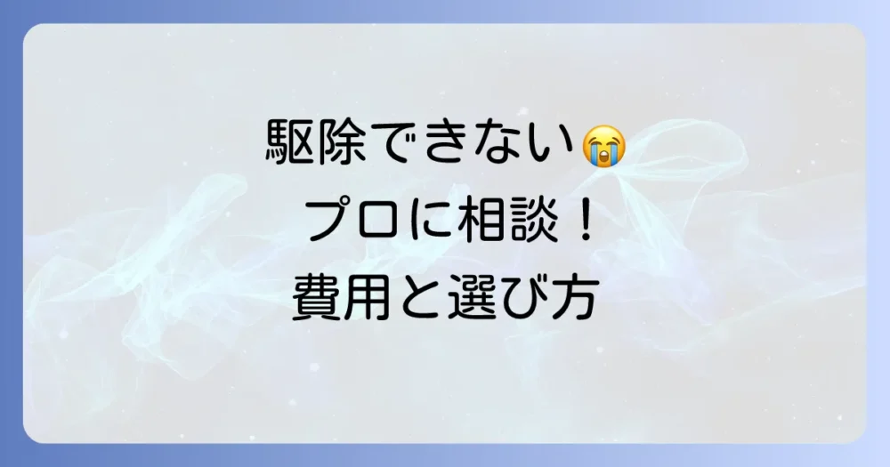 どうしても駆除できない…プロの業者に依頼する場合