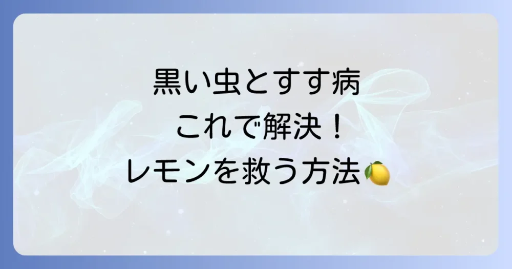 【実践】レモンの木の黒い虫とすす病の駆除方法