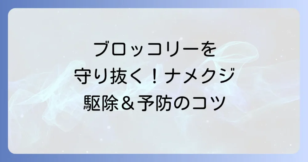 【家庭菜園向け】ブロッコリーをナメクジから守る!駆除と予防策