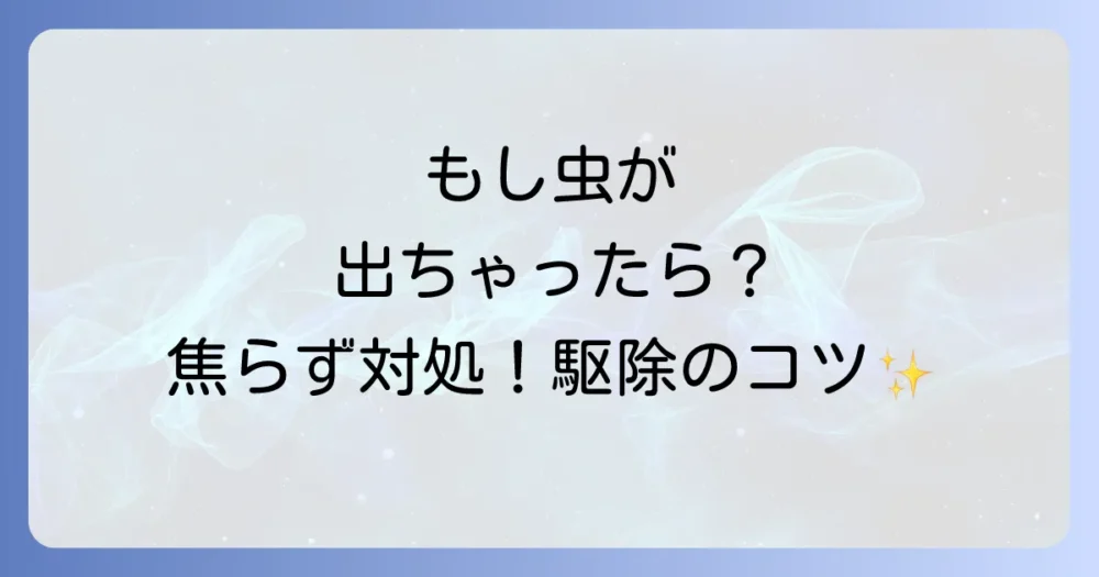 もし害虫が発生してしまったら?初期対応と駆除方法