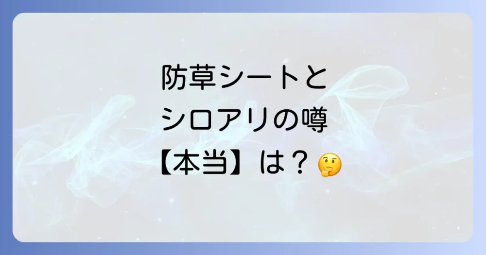 【結論】防草シートがシロアリを直接呼ぶわけではない