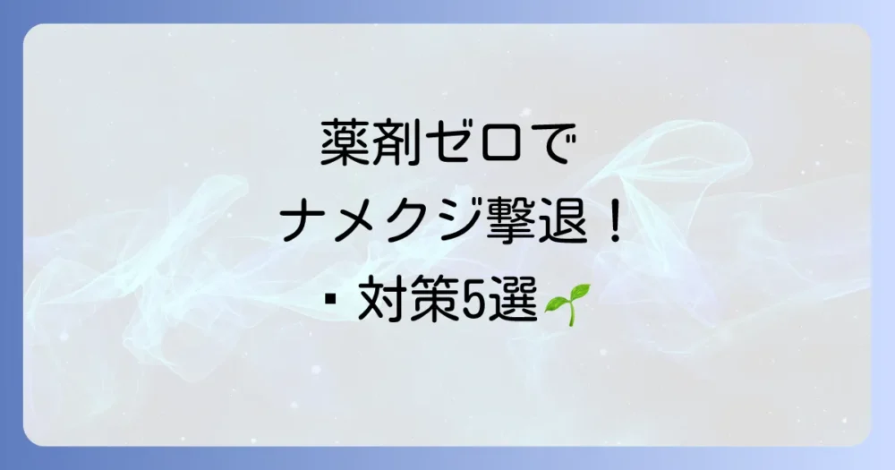 【環境に優しい】薬剤を使わないナメクジ対策5選