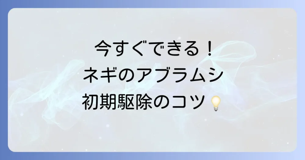 今すぐできる！ネギのアブラムシ初期駆除方法