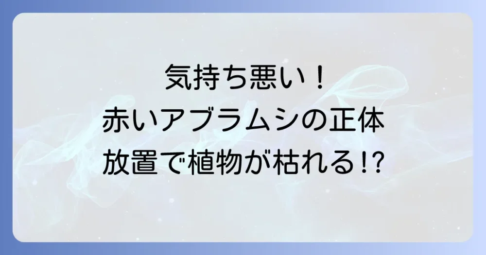 気持ち悪い!赤いアブラムシの正体と被害