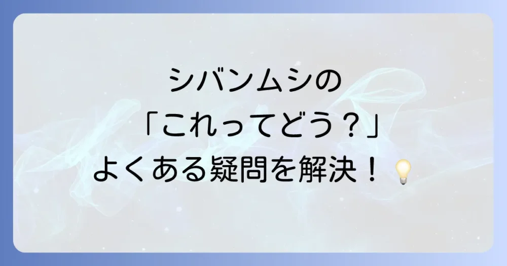 シバンムシの匂い対策に関するよくある質問