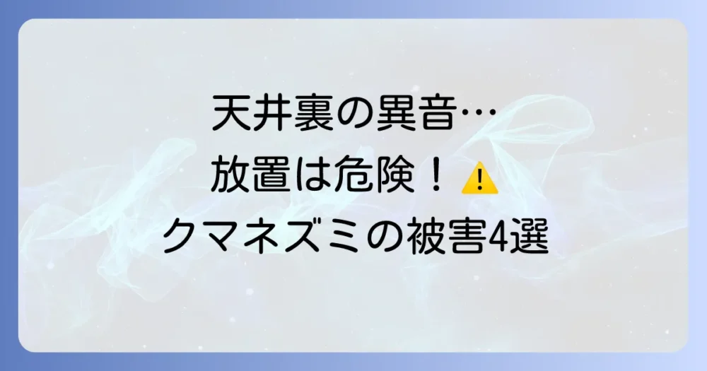 放置は危険!クマネズミがもたらす4つの甚大な被害