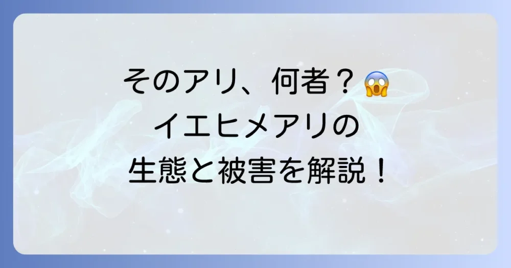 そもそもイエヒメアリとは？生態と被害を知って対策に活かそう