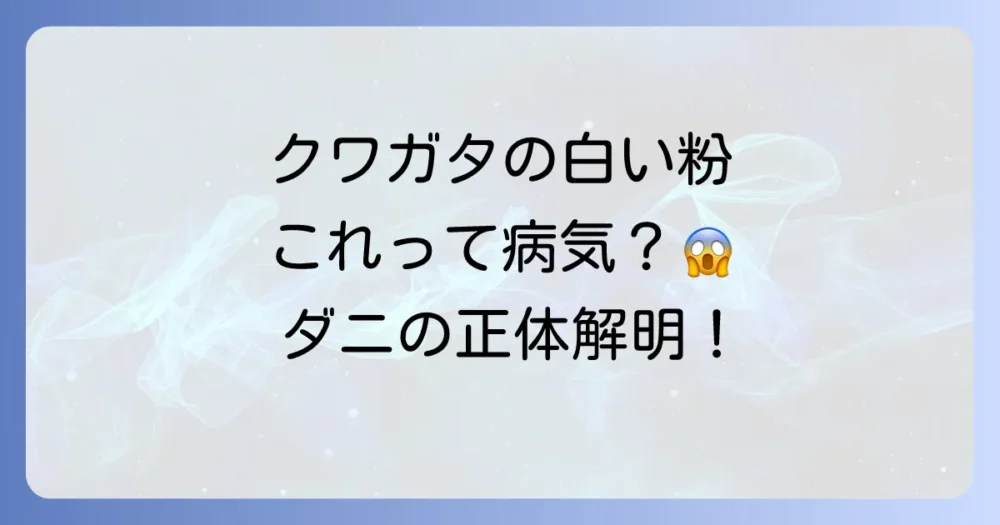 恐怖!クワガタに付く白い粉「コナダニ」の正体とは?