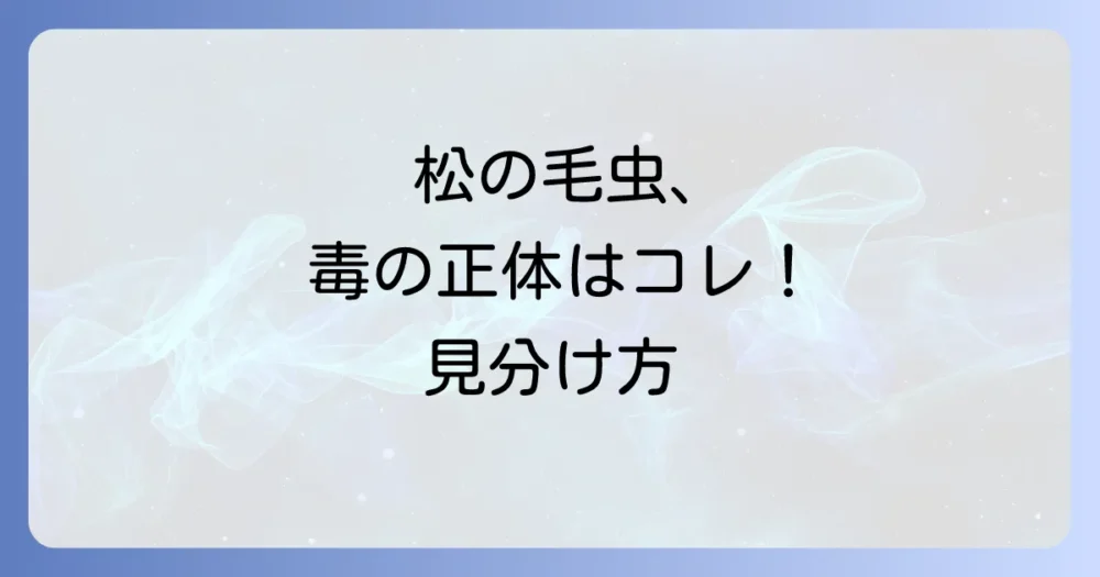 あなたの松を襲う毛虫の正体は?代表的な種類と見分け方