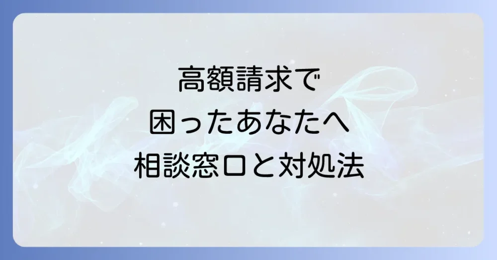 もし高額請求トラブルに遭ってしまったら?相談窓口と対処法