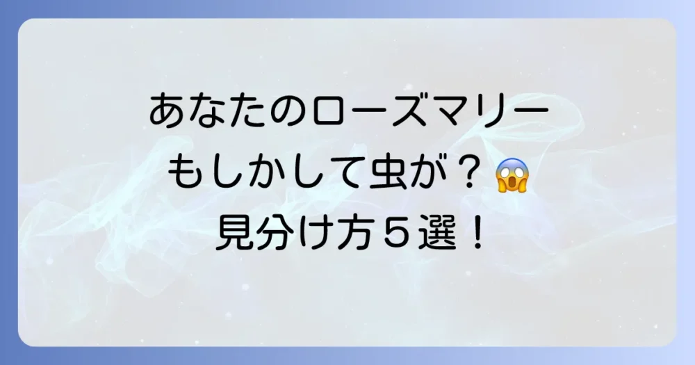【要注意】室内ローズマリーに発生しやすい虫5選と見分け方