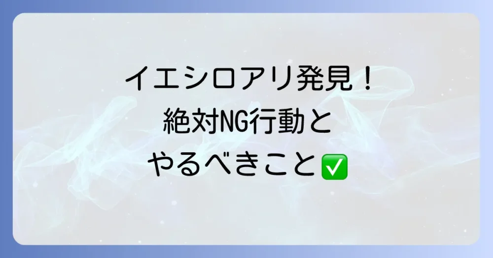 イエシロアリが家の中に！見つけたら絶対にやるべきこととNG行動を徹底解説