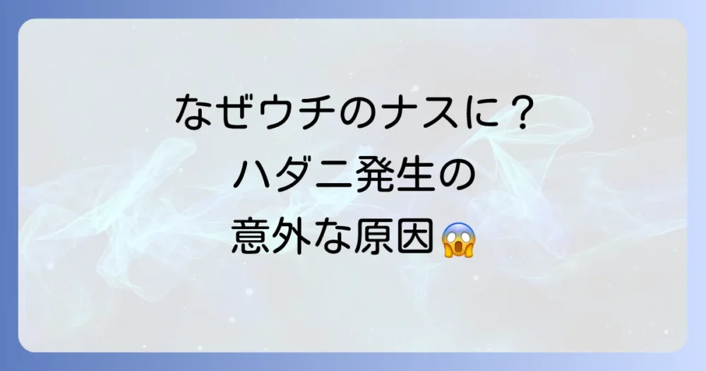 なぜナスにハダニが?発生する主な原因