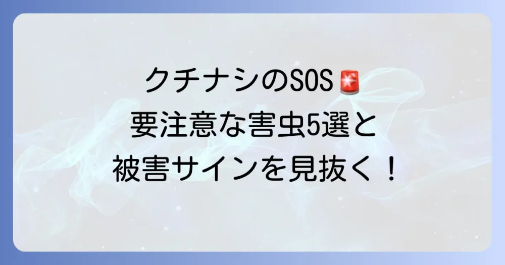 【要チェック】クチナシに発生しやすい代表的な害虫5選と被害のサイン