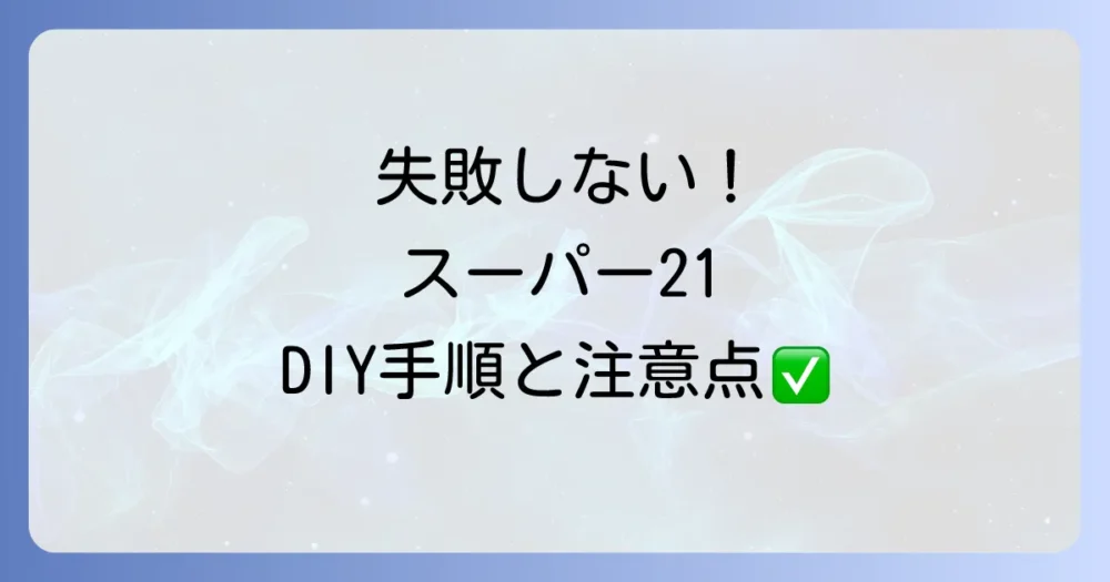DIYで挑戦!シロアリ スーパー 21の正しい使い方と注意点