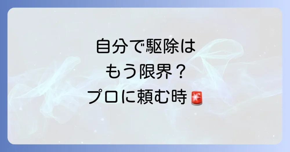 「自分で駆除」の限界は?業者に依頼すべきケース