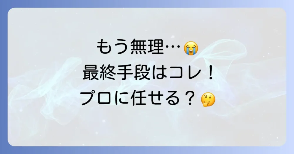 それでも解決しない場合は専門業者への相談も検討