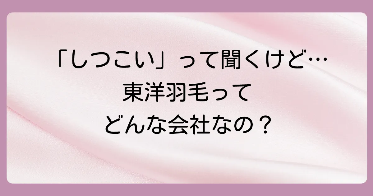 そもそも東洋羽毛工業ってどんな会社?