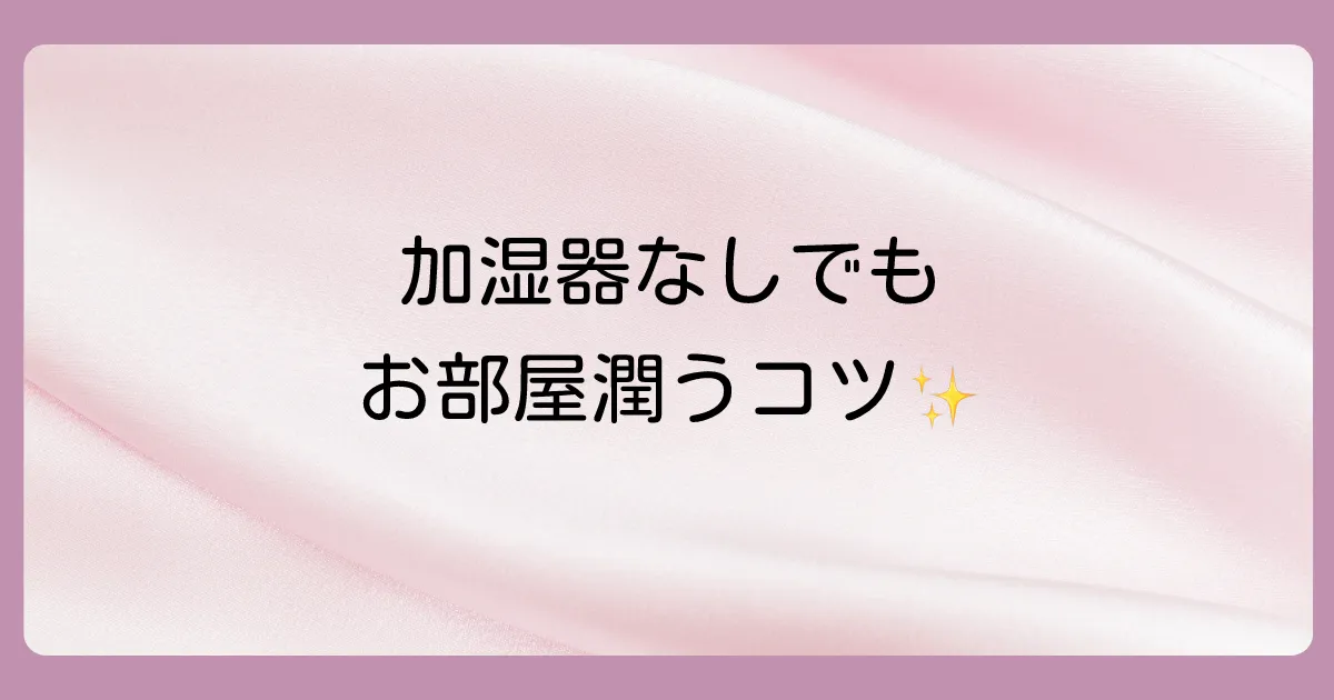 濡れタオル加湿以外の簡単な乾燥対策